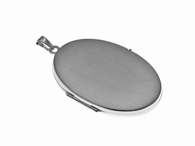 Silber Medaillon Anhänger - 31010 oval Medallion rhodiniertes