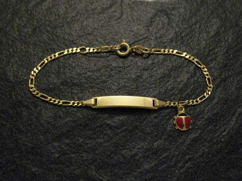 Gold Gravur Armband bis cm Marienkäfer Gravurarmband 16 - 43060 - 