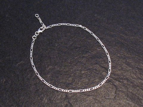 Fußkettchen Figaro - Sterling Silber Länge 23 bis 25 cm