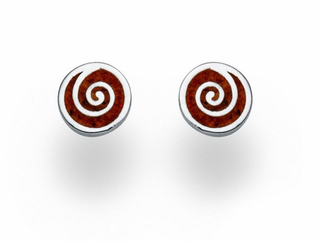 DUR Schmuck O5221 - Sterling Silber Ohrringe Ohrstecker Spirale 2.0 - Bernstein -