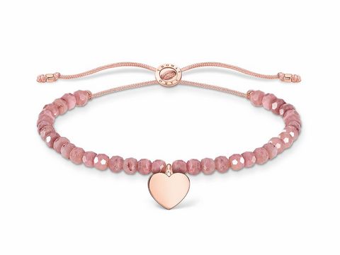 Thomas Sabo Charming Collection - Mix & Match - A1985-893-9-L20v - Herz - Armband - 13-20 cm - Silber - Roségold - nylon - Rosa