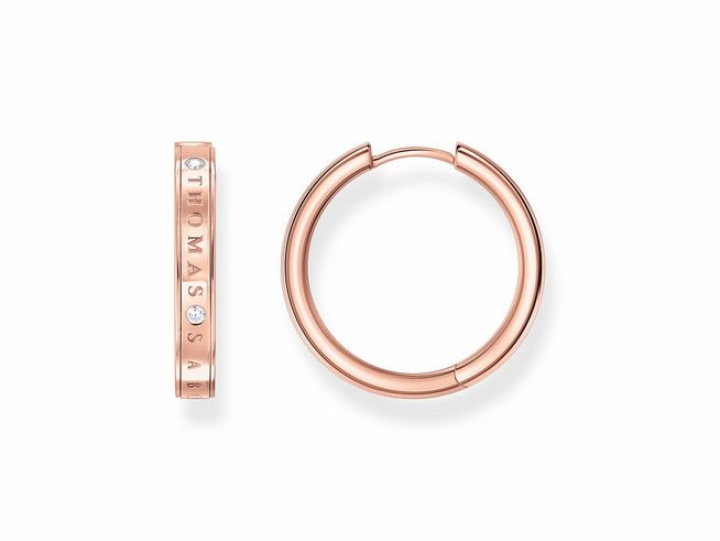 Thomas Sabo CR715-416-14 Creolen - Silber vergoldet Roségold + Zirkonia - weiß -