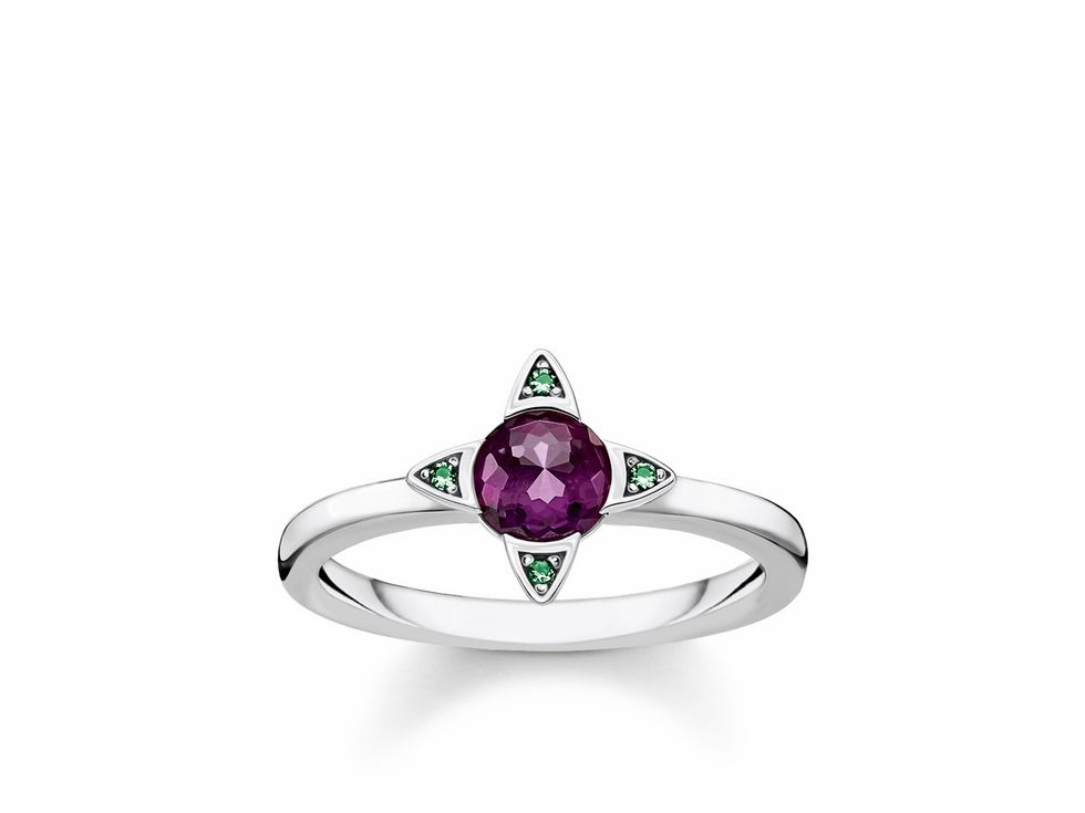 Thomas Sabo - Ring - TR2263-667-13-50 - Sterling Silber - Glas-Keramik Stein - violett - Gr. 50