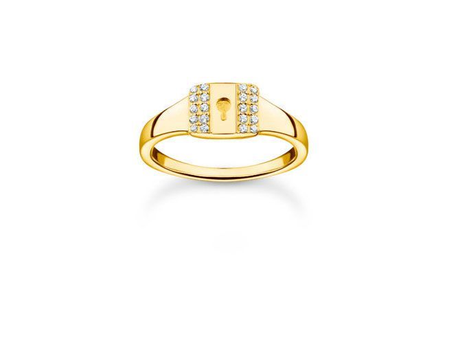 Thomas Sabo Ring - TR2372-414-14-60 - Sterling Silber vergoldet Gelbgold - Zirkonia - weiß - Gr. 60