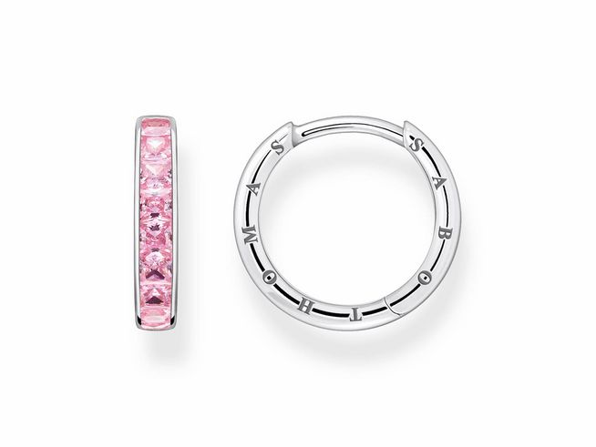 Thomas Sabo CR668-051-9 Creolen - Silber + Zirkonia - pink