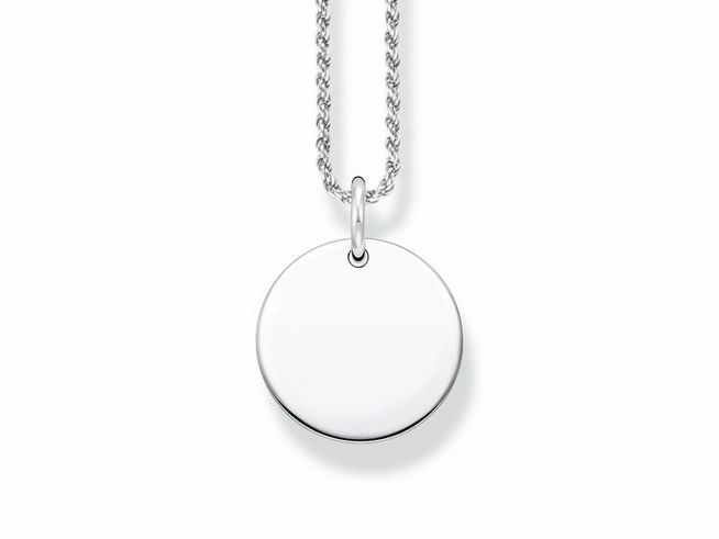 Thomas Sabo Gravur Kette & runder Anhänger KE2133-001-21-L50 Silber - 50 cm