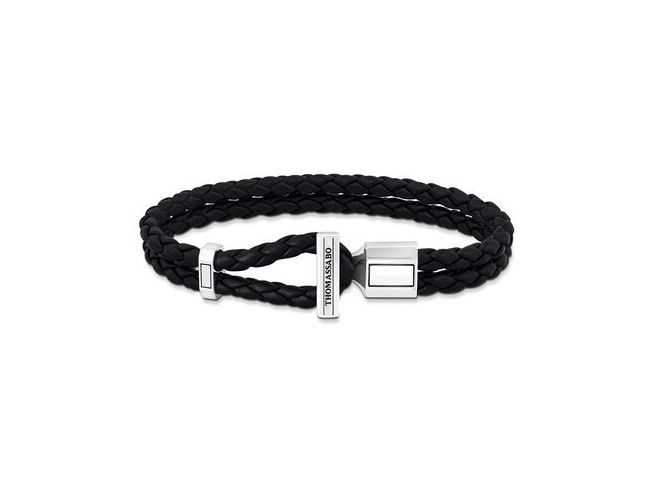 Thomas Sabo A2148-682-11-L19 Armband - Basic - Silber gesch. & Leder - Schwarz - 19 cm