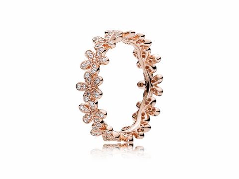 PANDORA 180934CZ-54 Glanzvolles Blümchen-Band Ring PANDORA Rose Gr. 54