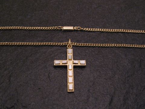 Kreuz - Modeschmuck Kette mit Anhänger 52 cm Kirche