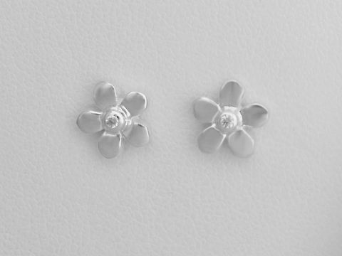 Blüte Ohrringe - 925 Sterling Silber - filigran - Zirkonia