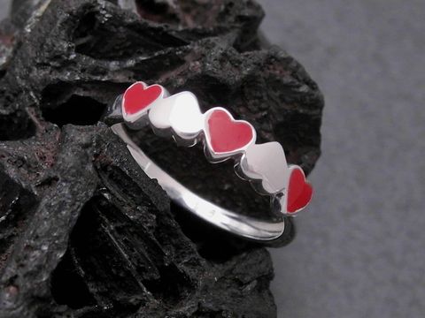 Kinder Silber Ring - Herzen - Sterling Silber - Gr. 42