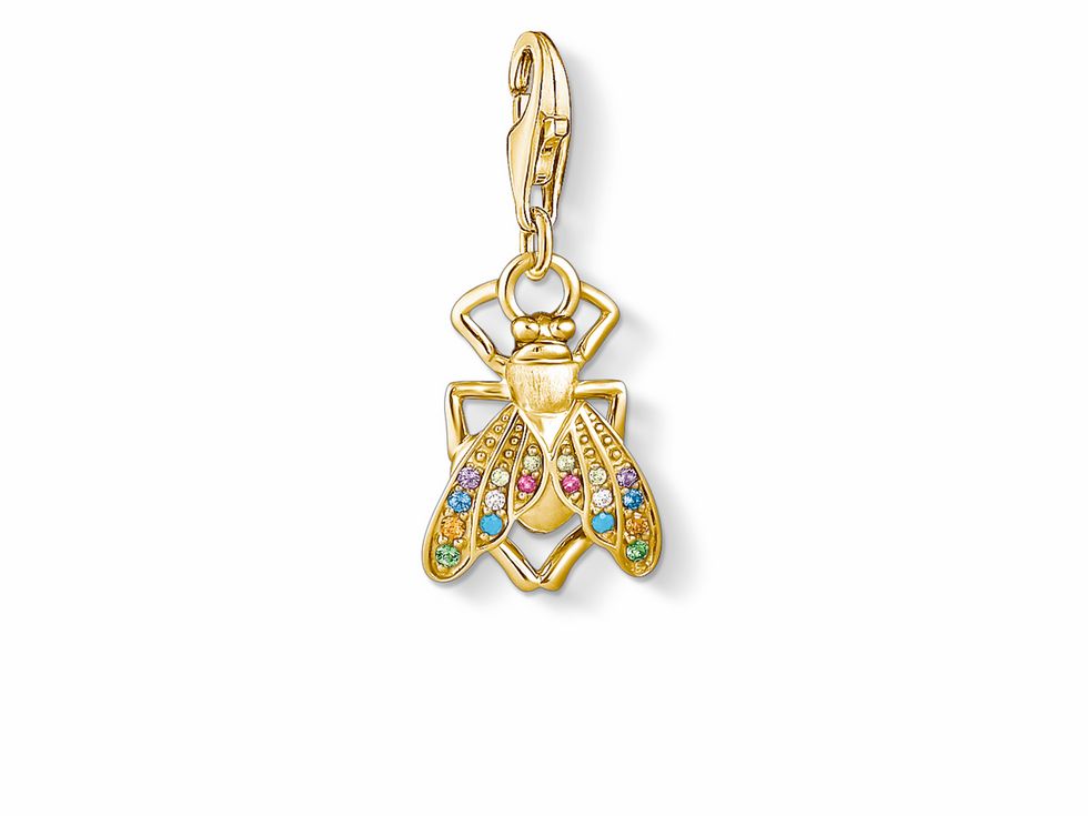 Thomas Sabo Charm-Anhänger 1809-488-7 - Fliege - Sterling Silber - vergoldet Gelbgold - Zirkonia - mehrfarbig