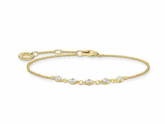 Thomas Sabo Charming Armband - A2024-414-14-L19V - Sterling Silber - verg. Gelbgold + Zirkonia weiß 16 - 19 cm