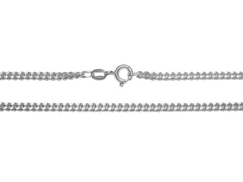 Silberkette 925 Sterling Silber Panzermuster 60cm 2,1mm