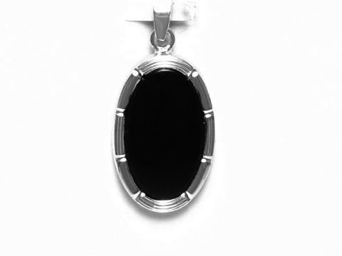 Onyx Oval - Silber Anhänger - SILBERSCHMUCK