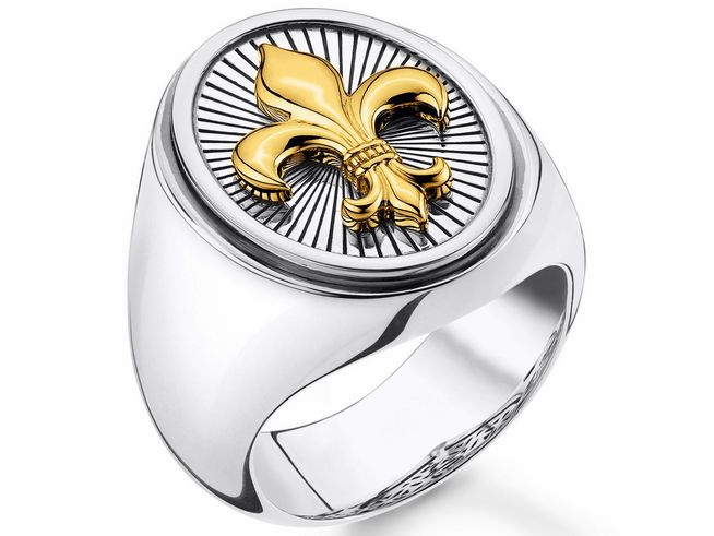 Thomas Sabo Ring TR2333-966-7-68 Sterling Silber - vergoldet Gelbgold + geschw. mehrfarbig - Gr. 68