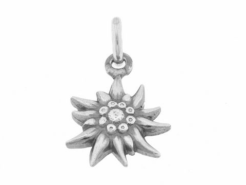 Blume Edelweiß - Anhänger - 925 Sterling Silber - zart - ca. 1,5 cm