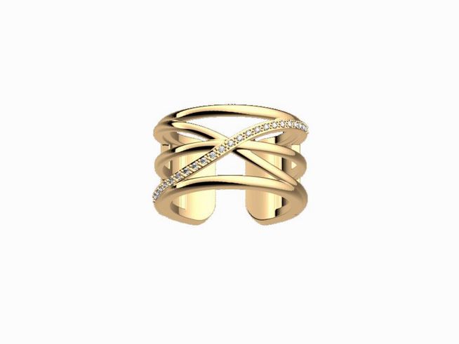 Les Georgettes LOUXOR 7036255 - Ring 12 mm Gold - Gelbgold finish - Zirkonia - Gr. 56