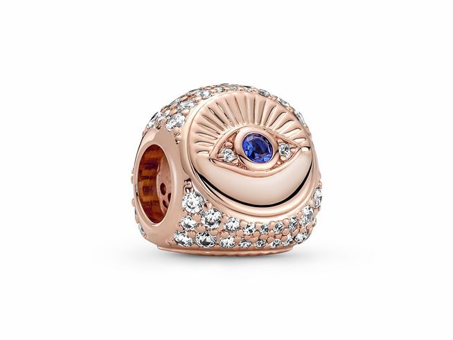 Pandora Hamsa + Allsehendes Auge & Feder Dreiseitiger Charm - 780101C01 - Roségold vergoldet