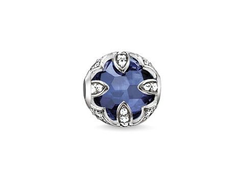 Thomas Sabo - K0142-640-32 - Lotos Saphirblau - Silber - geschwärzt - syn. Korund - Zirkonia - KARMA BEADS