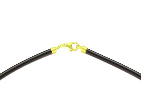 Kautschukband 36 cm - Naturkautschuk - 3mm - Gold 585 Karabiner