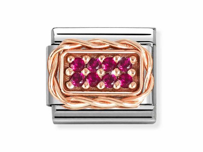 Nomination 430318 02 Classic - Zirkonia - rot - Pavè - Zirkonia - Rot - Roségold & Edelstahl