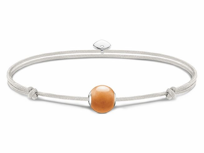 Thomas Sabo A2120-010-10-L22V Armband - Textil mit Karma Bead - Silber & Aventurin - Rot - bis 22 cm