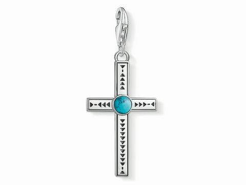 Thomas Sabo - 1677-878-17 - Charm-Anhänger - Kreuz - türkis