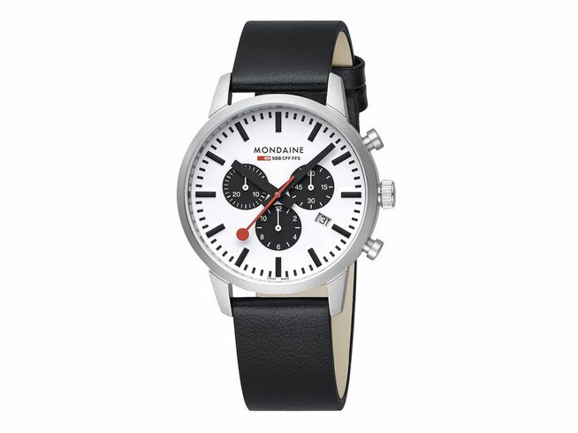 Mondaine Neo MSD.41410.LBV Uhr - Edelstahl matt - 41 mm 5 ATM - Chronograph + Datum