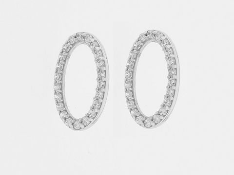 Ohrringe Silber rhod. oval reizend Stecker Zirkonia von Juwelier Harnisch, funkeln mit einer eleganten Zirkonia-Besetzung und verleihen jedem Outfit einen Hauch von Glamour.