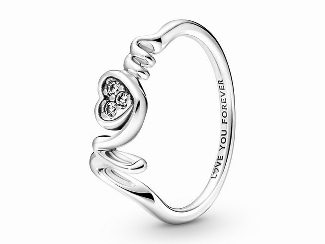 Pandora 191149C01-56 Mum Pavé Herz Ring - Sterling Silber Zirkonia - Gr. 56