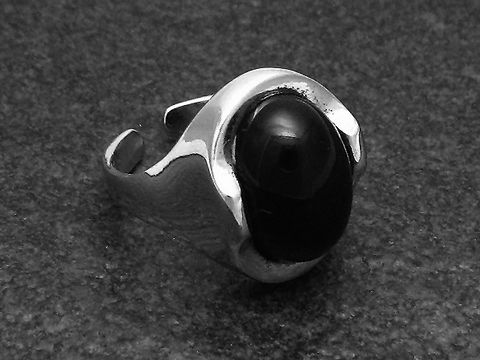 Silberring rho. EINDRUCKSVOLL Gr. verstellbar - Onyx