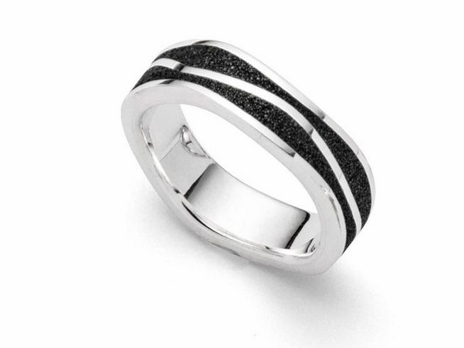 DUR Lavasand Ring Wellen - R5219.54 - Sterling Silber - Gr. 54