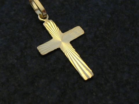 Kleines Goldkreuz mit Diamantschliff - Gold 333