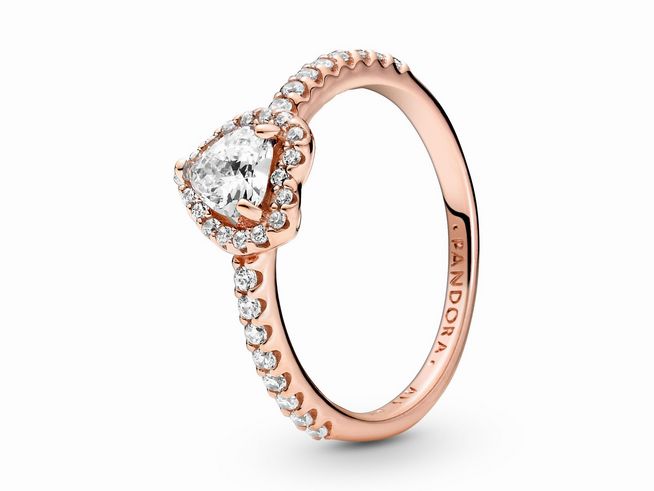 Pandora Timeless - Ring - funkelndes Herz - Silber - Roségold - 188421C02-54 - Gr. 54 - Zirkonia