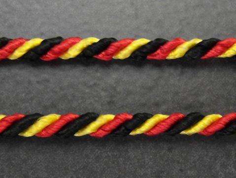 20 cm Deutschland Kordelkette - 3 mm - Fanartikel - Silber Bajonett - Armband