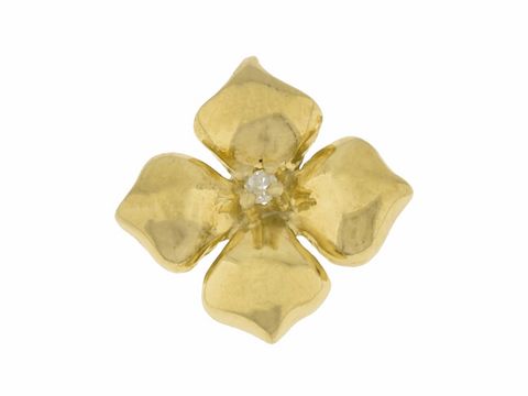 Blume - Anhänger - 333 Gold - wunderschön - ca. 1,3 cm - Diamant