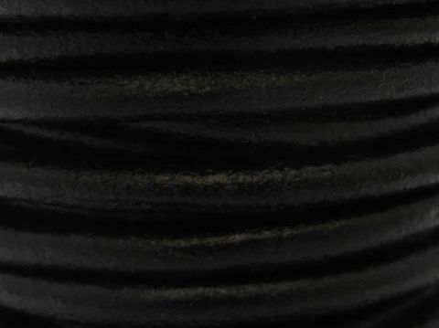 Lederband Schwarz - 80 cm - 3 mm - Edelstahl Bajonett - black