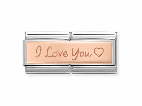 Nomination - 430710 04 - I love You - mit Gravur - Roségold Classic