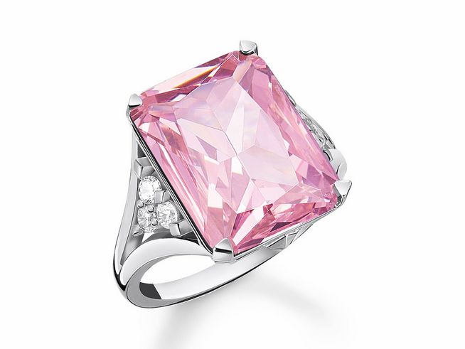 Thomas Sabo TR2339-051-9-54 Ring - Silber + Zirkonia - pink - Oktagon - Gr. 54