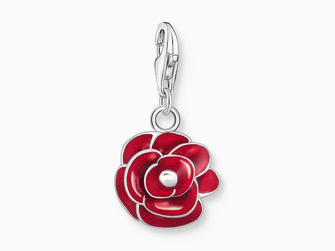 Thomas Sabo 2093-007-10 Charm-Anhänger - Rosen - Silber & Emaille - Rot