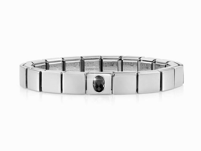 Nomination Classic GLAM Armband Edelstahl Silber - 239101 18 - Zirkonia SCHWARZ