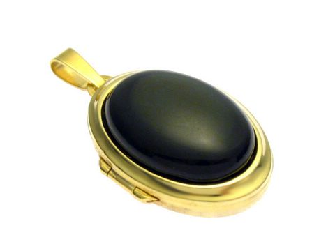 Regenbogen Obsidian Medaillon Cabochon - Gold 333