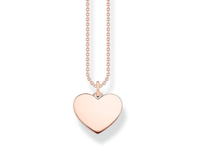 Thomas Sabo Gravur Kette & Herz Anhänger KE2128-415-40-L45V Silber verg. Roségold - 40-45 cm