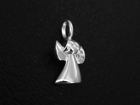 Silber Anhänger kleiner Engel Schutzengel - Glücksbringer - 3 Zirkonia