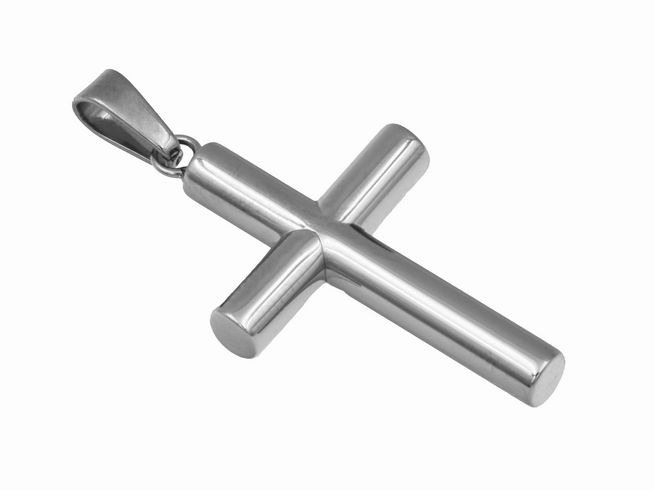 Edelstahl Kreuz Anhänger - poliert - 26,8 mm