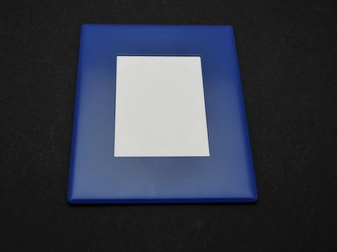 Bilderrahmen magnetisch 7 x 5,5 cm - blau - für 4 x 3 cm Bilder - Gravur möglich