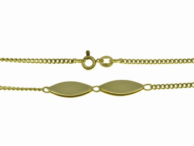 Armband Gelbgold 333 - 18,5 cm - Ellipsen Mittelteil