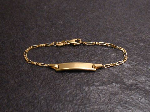 Armband mit Gravurplatte - Gold Länge 14 cm FIGARO