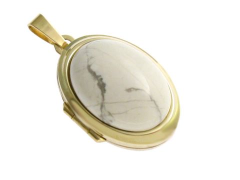 Magnesit Cabochon - Gold 750 Medaillon